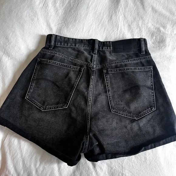 G-Star Black Distressed Denim Shorts size 29 - Picture 4 of 8